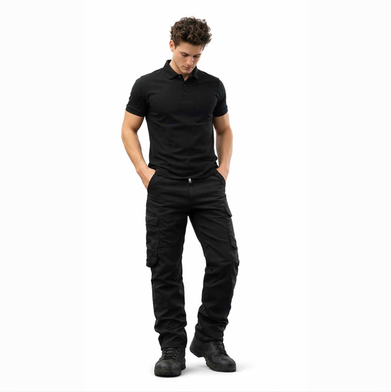 Robuuste Werkbroek met Stretch & Gereedschapszakken – Zwart