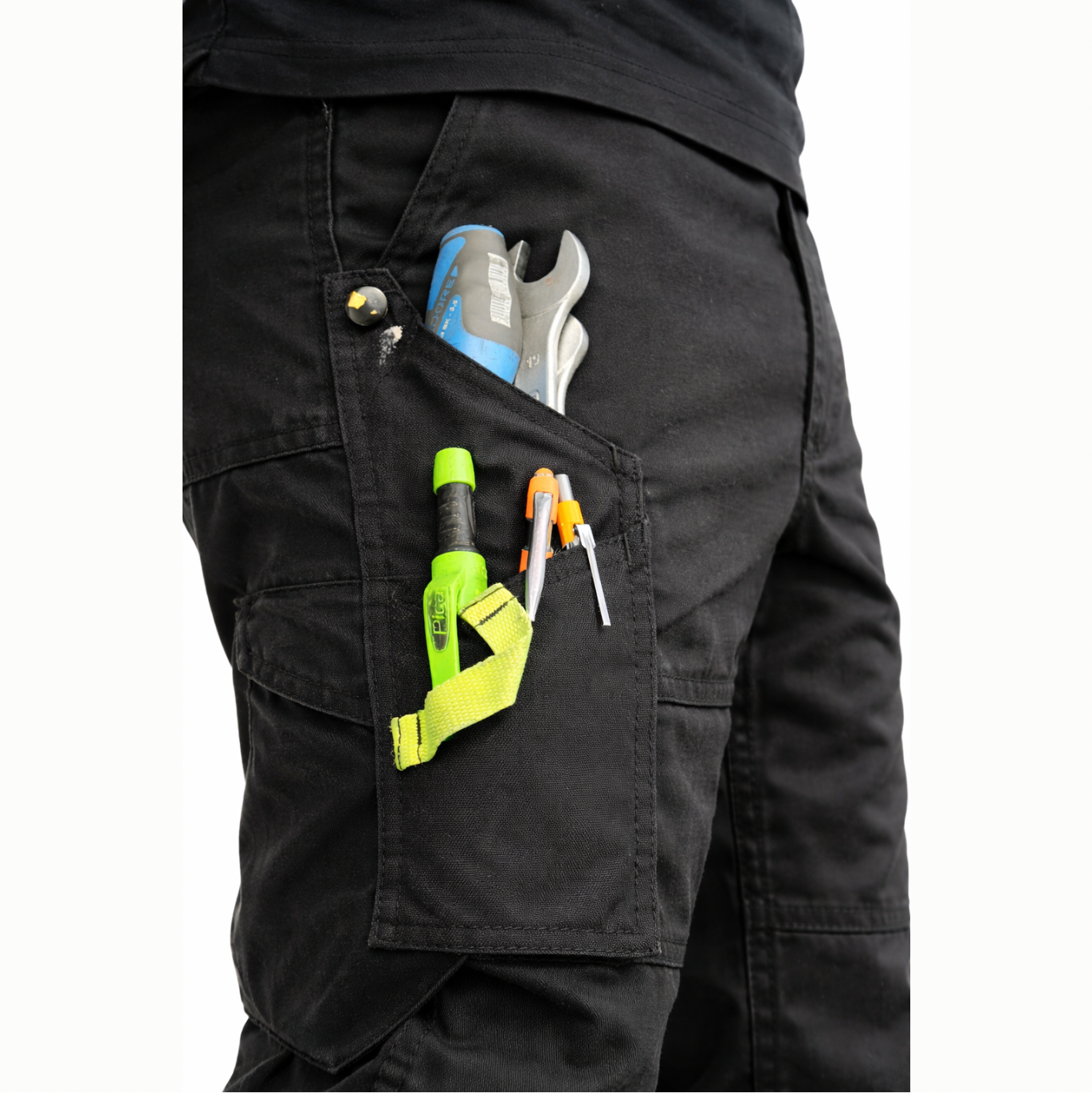 Robuuste Werkbroek met Stretch & Gereedschapszakken – Zwart