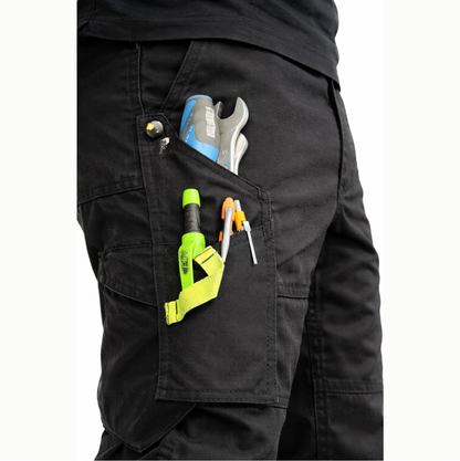 Robuuste Werkbroek met Stretch & Gereedschapszakken – Zwart