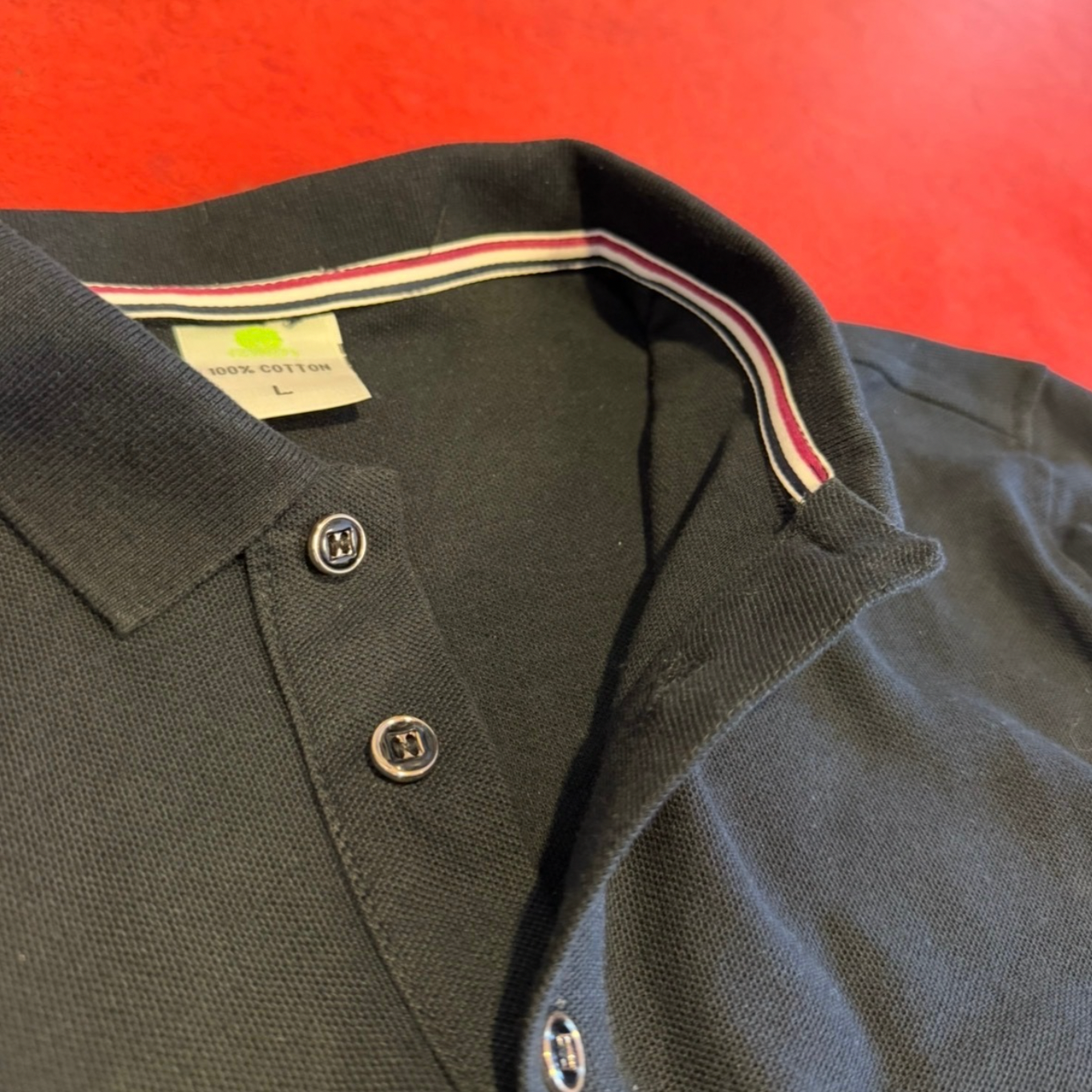Premium Long Sleeve Polo – Zwart | 100% Katoen